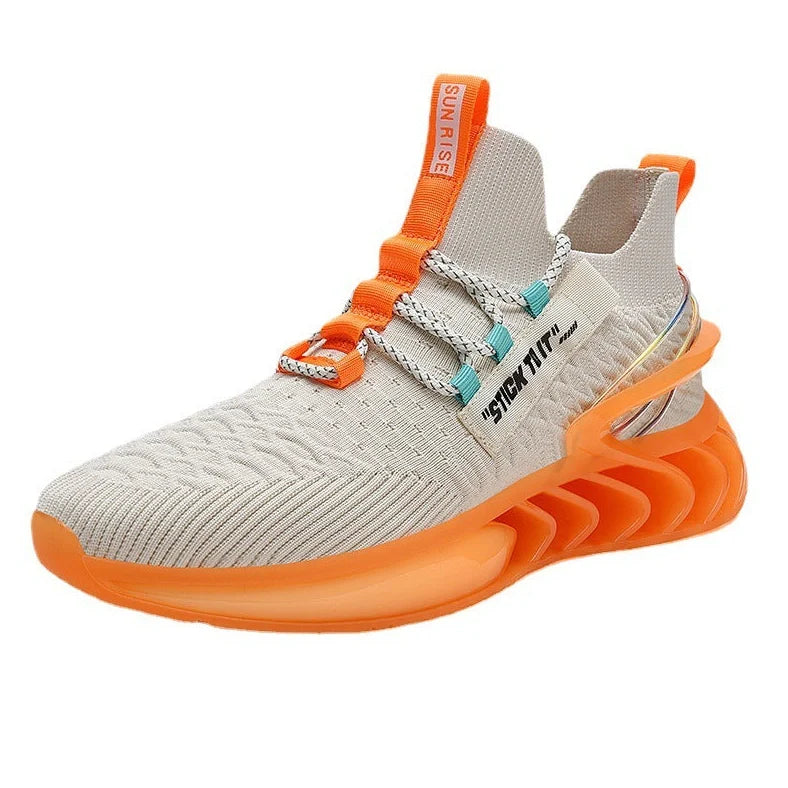 Blade men's woven mesh sports shoes with EVA sole in black, blue, or orange colours