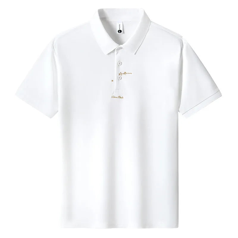 Men's loose fit cotton T-shirt with a casual letter print, shown in multiple colour options.