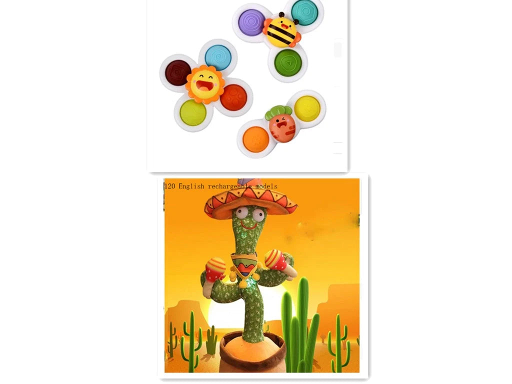 Kids Gyro Insect Sucker Spinner Rattle Bath Toy for Baby Toddlers