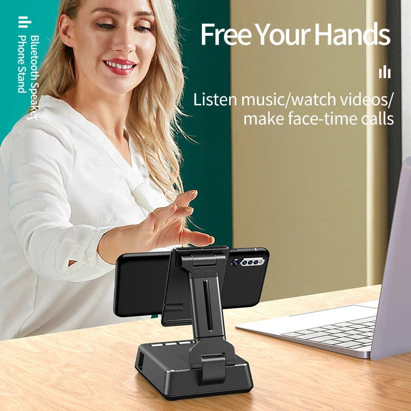 Wireless Bluetooth Speaker Stand with HD Microphone and Strong Sound Field for Live Broadcast on Desk