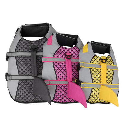 High buoyancy dog life jacket vest in various colors and sizes for safe pet swimming