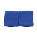 Red rubber elastic strap for securing football shin guards, shown flat to display its 250mm length.