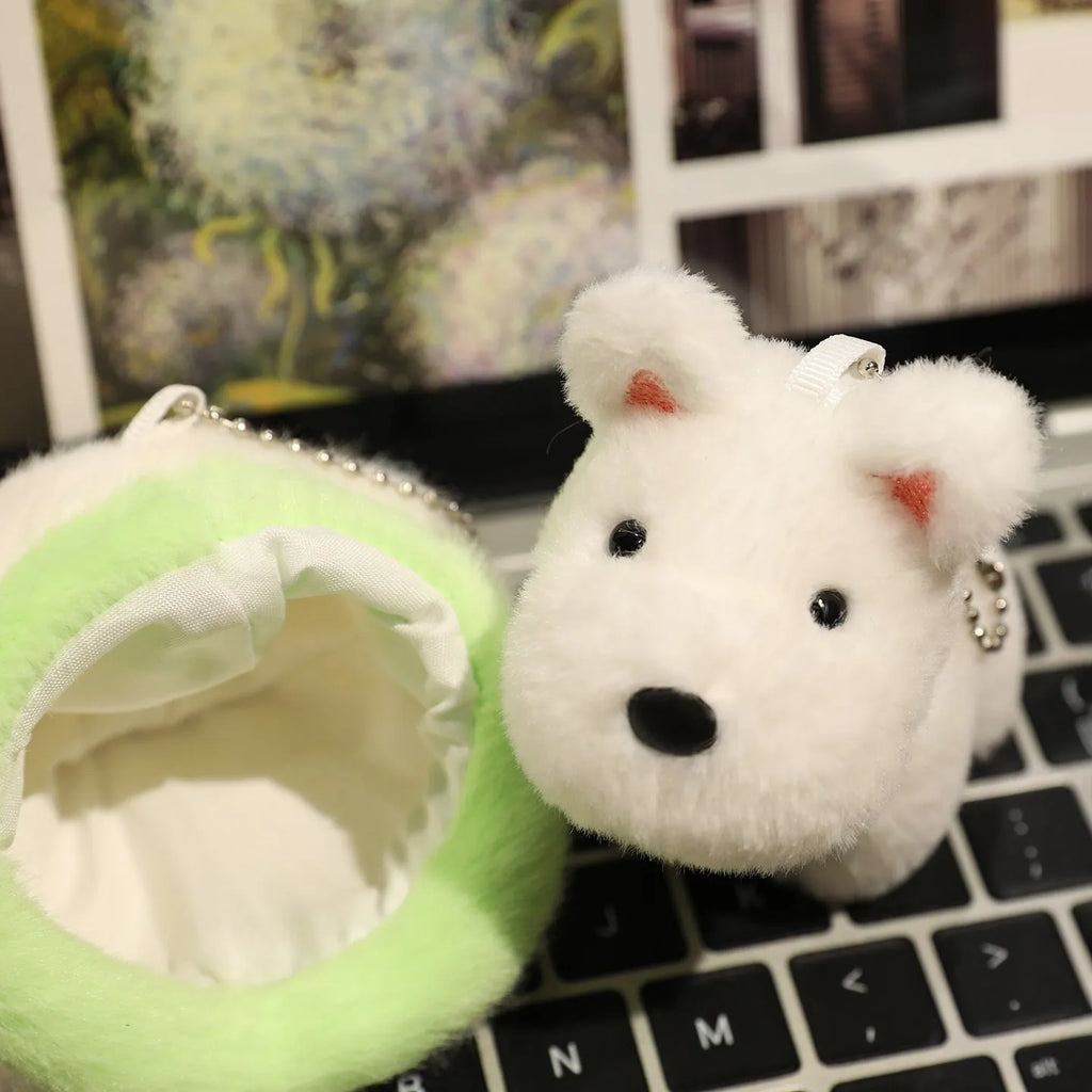 9cm plush dog key chain pendant in Corgi design with PP cotton filling