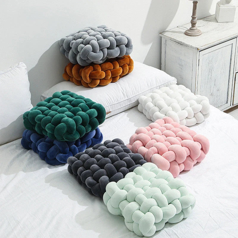 Creative Home Woven Square Plush Cushion in various colours for home decor