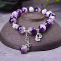 Natural purple amethyst bracelet with 10mm round beads in women's fashion style