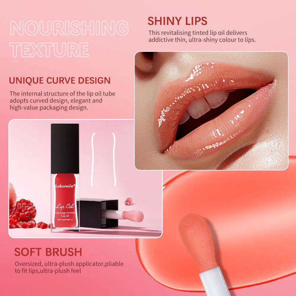 Lakerain colourful lip gloss tube in seven shade options with 8ml net content