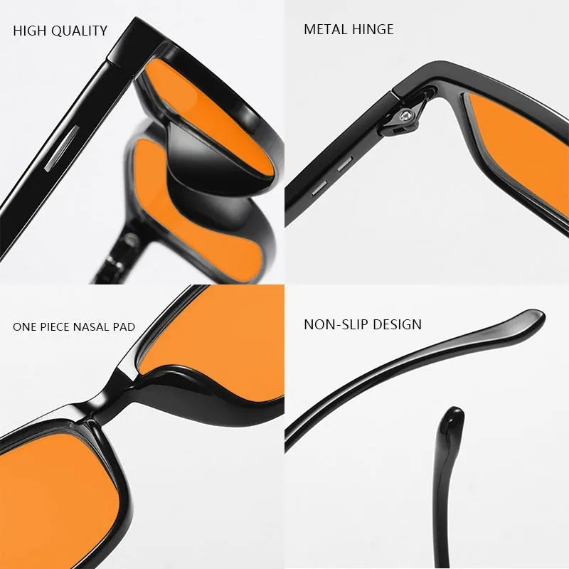 Orange tinted blue light glasses in a full rim frame with four colour options C1 C2 C3 C4