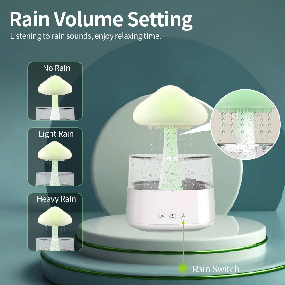 2-in-1 desk humidifier with rain cloud design and aromatherapy function
