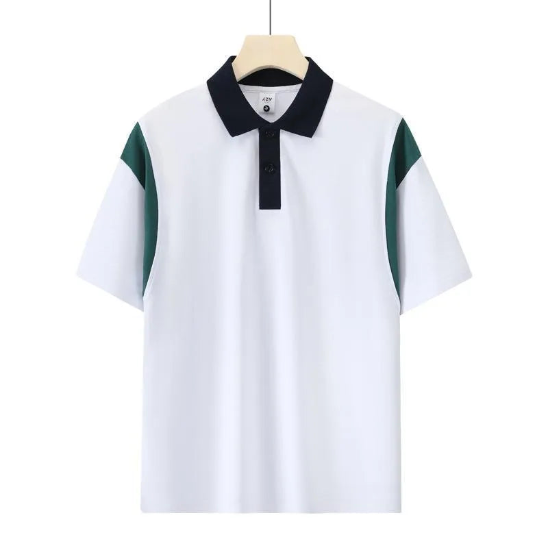 Raglan short sleeve shirt in combed cotton available in black, red, and dark green colours