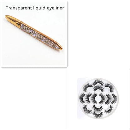 Multicolour self-adhesive false eyelashes with eyeliner for easy application