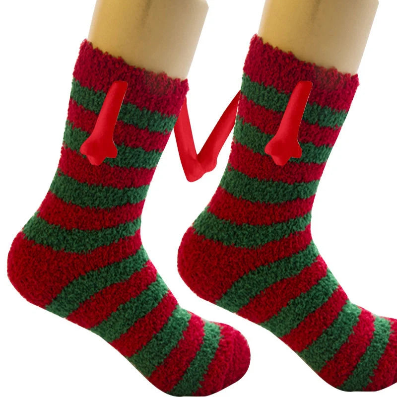 Christmas couple socks with magnetic suction feature in various animal patterns