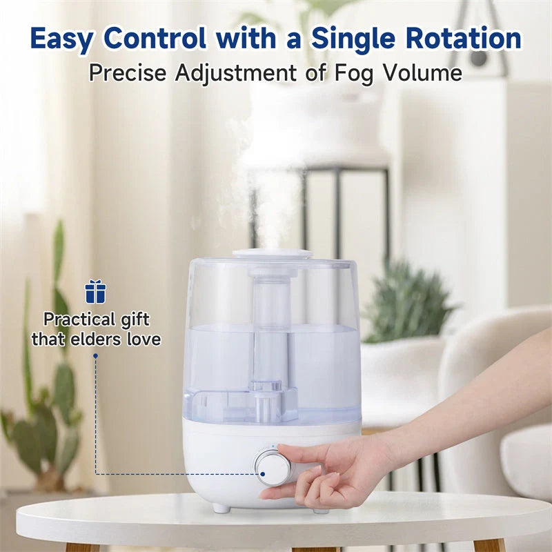 BPA-free 4L mechanical humidifier with low water level protection