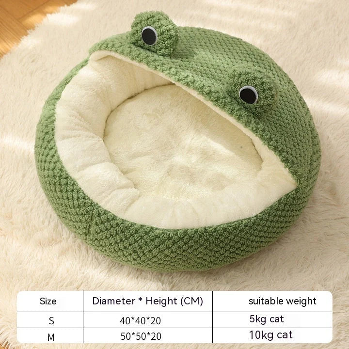 Little Frog Series Warm Plush Mat for small pets under 5KG, featuring a cute cartoon frog design