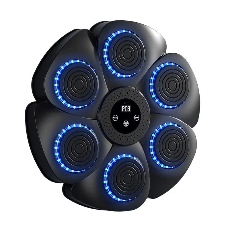 Black Bluetooth boxing target with wireless half-finger gloves for home fitness training