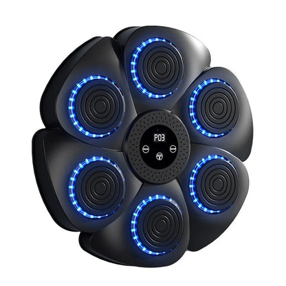 Black Bluetooth boxing target with wireless half-finger gloves for home fitness training