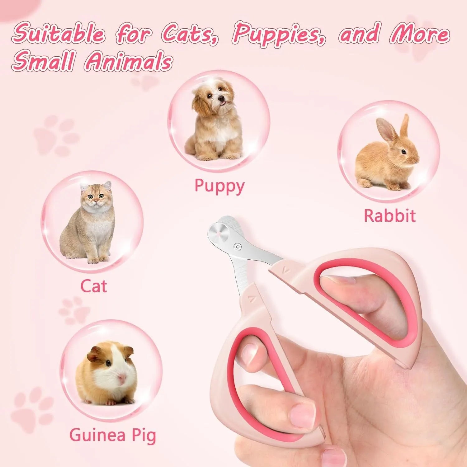 Blue cat nail clipper with a round positioning hole and non-slip handle for trimming pet nails