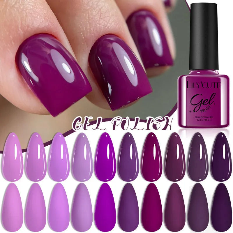 UV gel nail polish set with 20 glitter and sequin effect colours in bottles for waterproof manicures