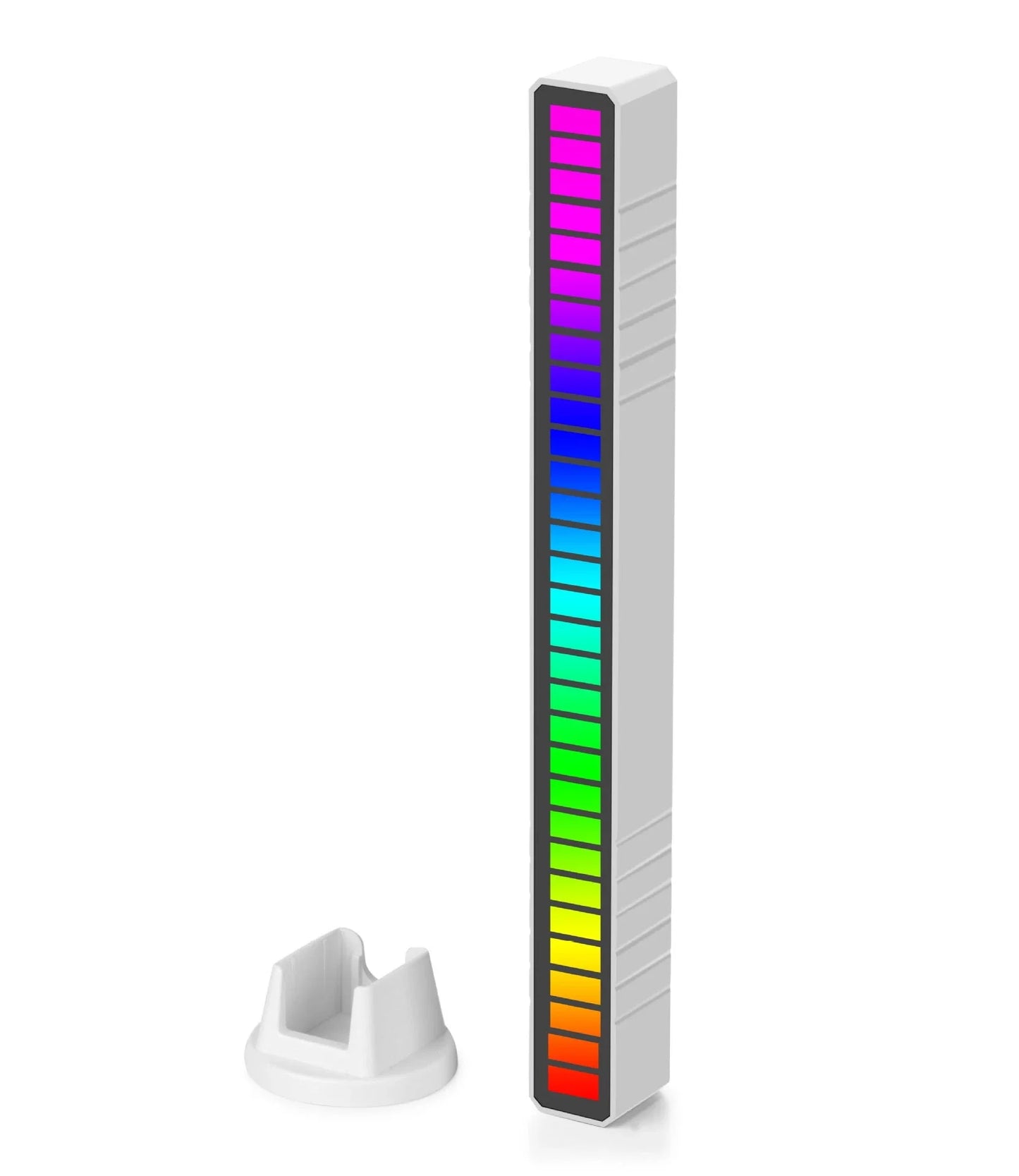 Rhythm-sensing RGB LED strip light with automatic music synchronization and adjustable brightness levels