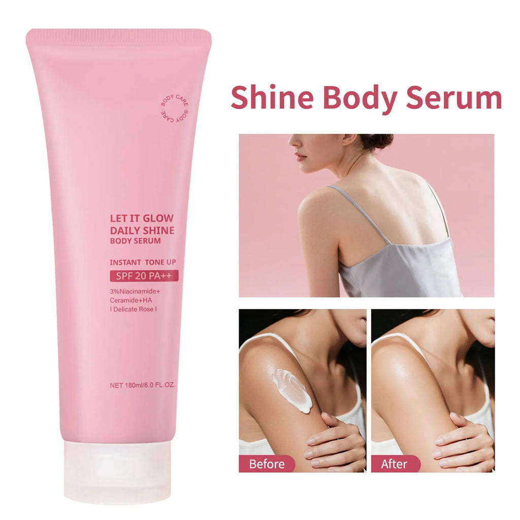 Body Gentle Moisturizing Brightening Cream 180ml in white packaging, suitable for universal skin types