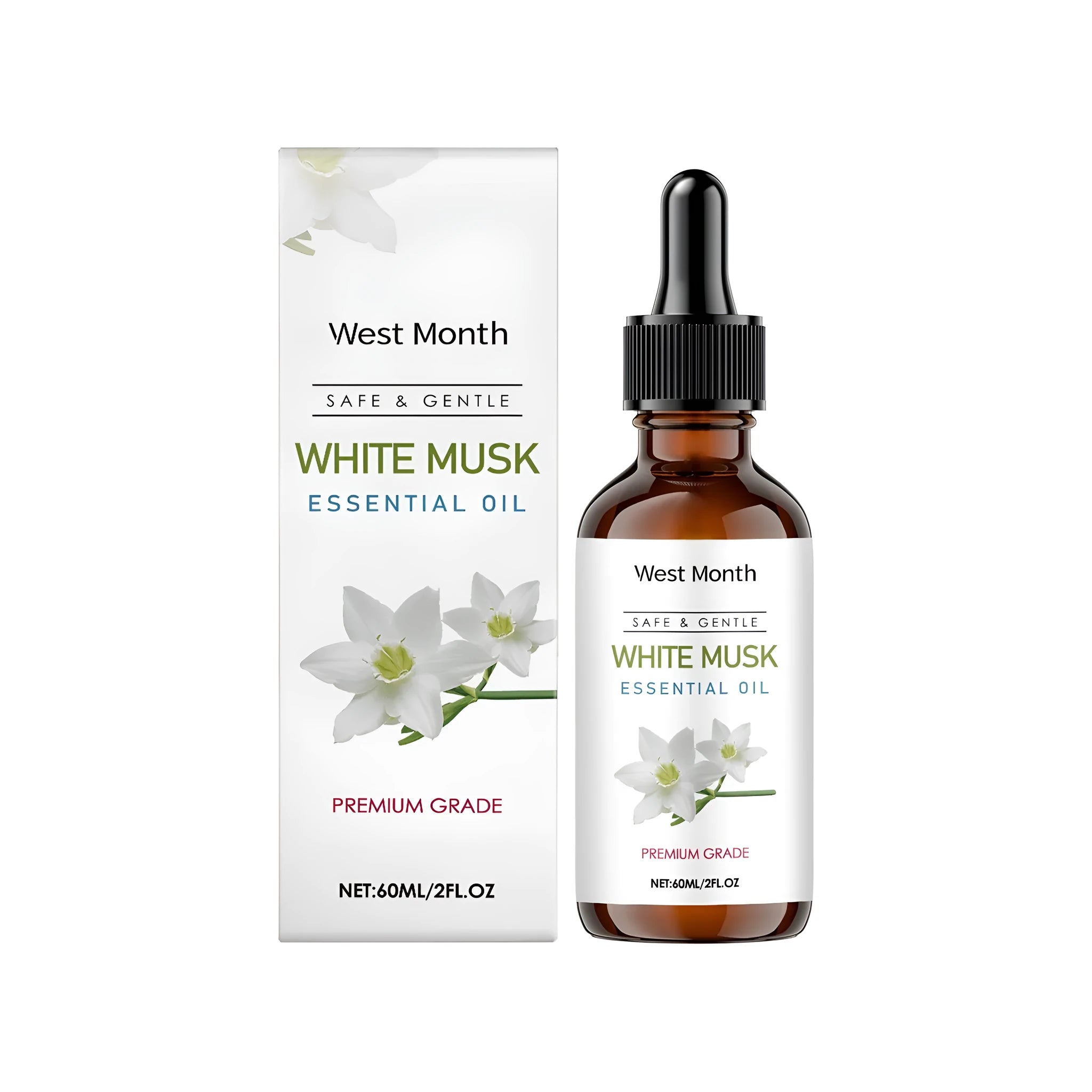 60ml bottle of White Musk Soothing Oil Plant clear facial serum