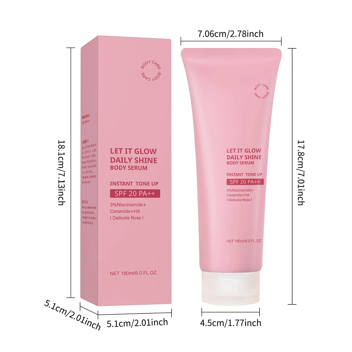 Body Gentle Moisturizing Brightening Cream 180ml in white packaging, suitable for universal skin types