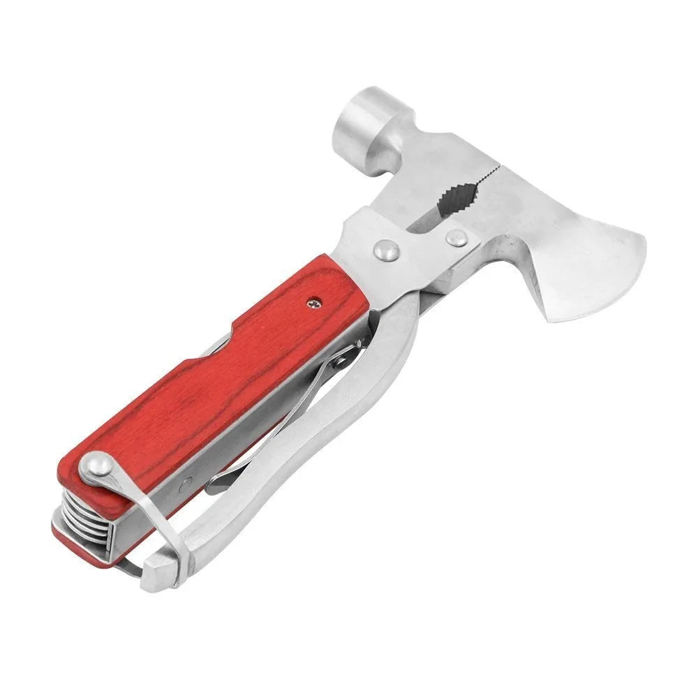 16-in-1 solid steel car emergency hammer with Oxford storage bag for window-breaking escape