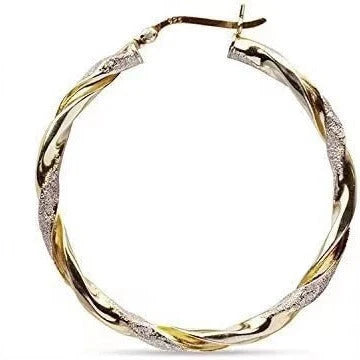 Gold geometric alloy earrings with ring detail, perfect for modern styling