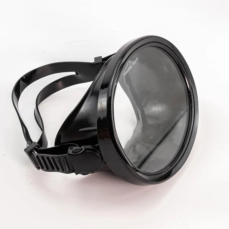 Fisherman Mirror second-generation swimming goggles with HD tempered glass lens and black PVC frame