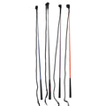 Advanced equestrian training whip showing approximately 120cm length with leather popper tip