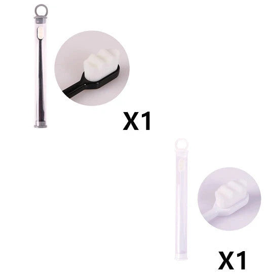 Ultra-fine nylon toothbrush with super soft 2.3cm bristles for sensitive gums