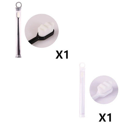 Ultra-fine nylon toothbrush with super soft 2.3cm bristles for sensitive gums