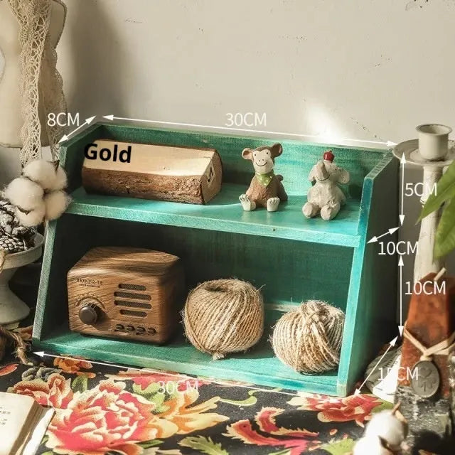 Solid wood multi-layer cup storage box in wood tone, with three layers for organising mugs and cups.