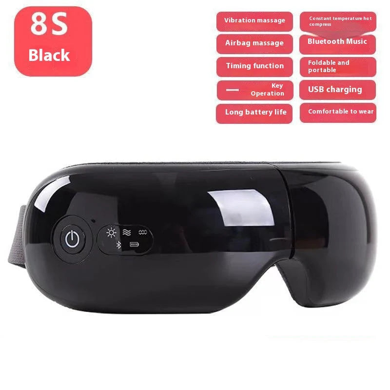 Bluetooth Music Smart Eye Protector with Hot Pack and Vibration Massage in white, pink, and black