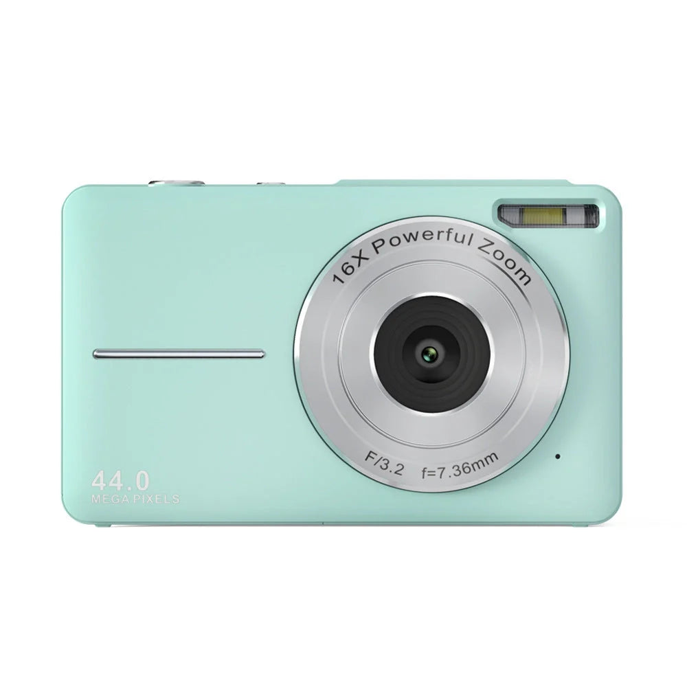 Children's mini digital camera capturing high-quality 44MP photos and 1080P videos
