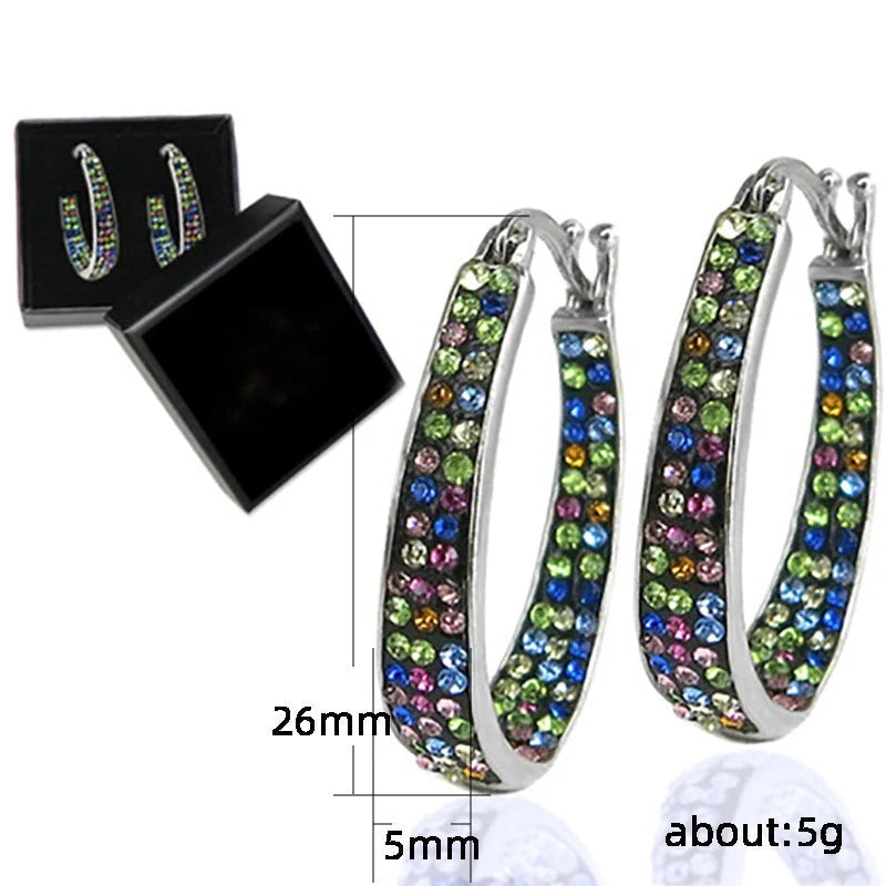 Colourful geometric diamond earrings for women in pink, purple, sky blue, and multicolour options