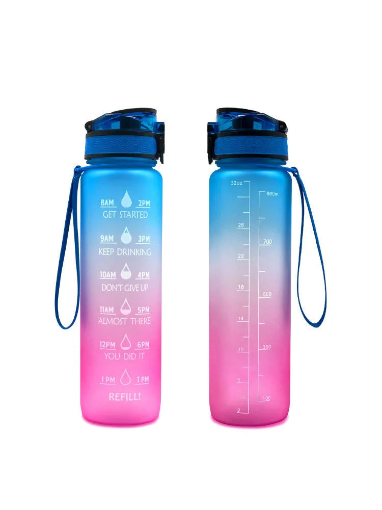 Clear 1000ml sports water bottle with wide opening showing BPA-free Tritan construction