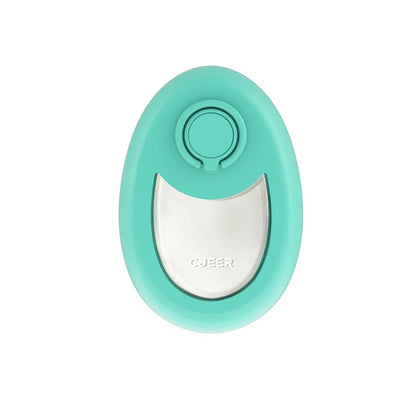 Green crystal hair removal device with metal ring grip on flat nano-glass surface