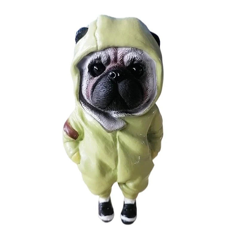 Handmade resin Mogwai dog figurines in four colours for home decor