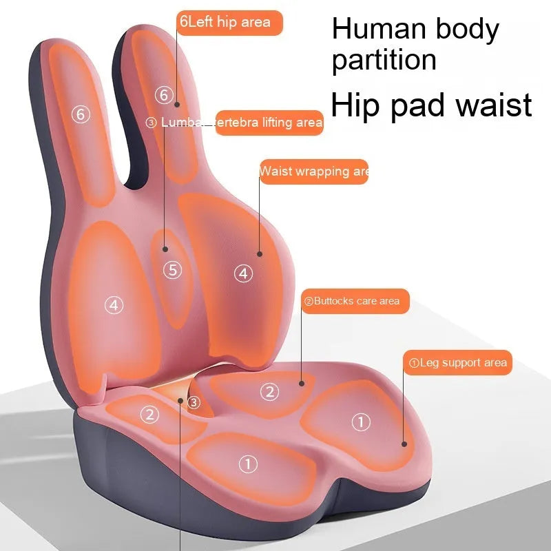Car seat cushion set with main cushion and lumbar support pad in multiple colour options