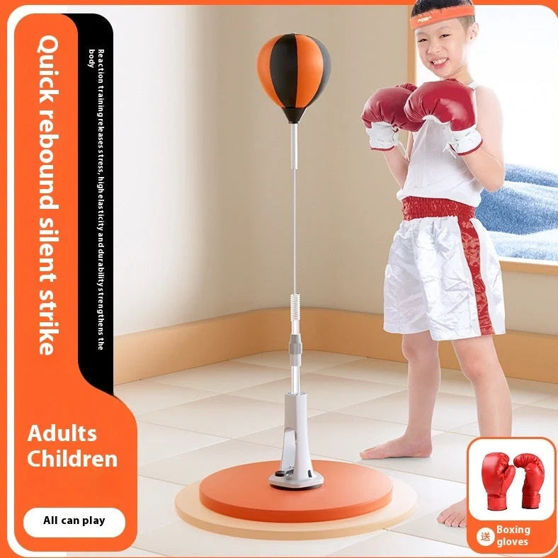 Speed Ball Household Vertical Boxing Target with adjustable height from 60-180cm and PU construction for durable impact resistance during fitness training and martial arts practice