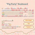 Full set of cartoon pig party themed sublimation keycaps for mechanical keyboards