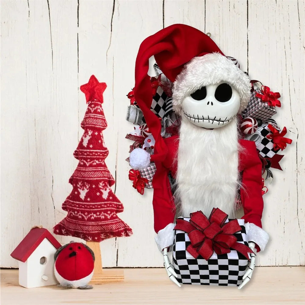 Garland with Jack doll three-dimensional wooden cloth decoration for European American holiday family show window