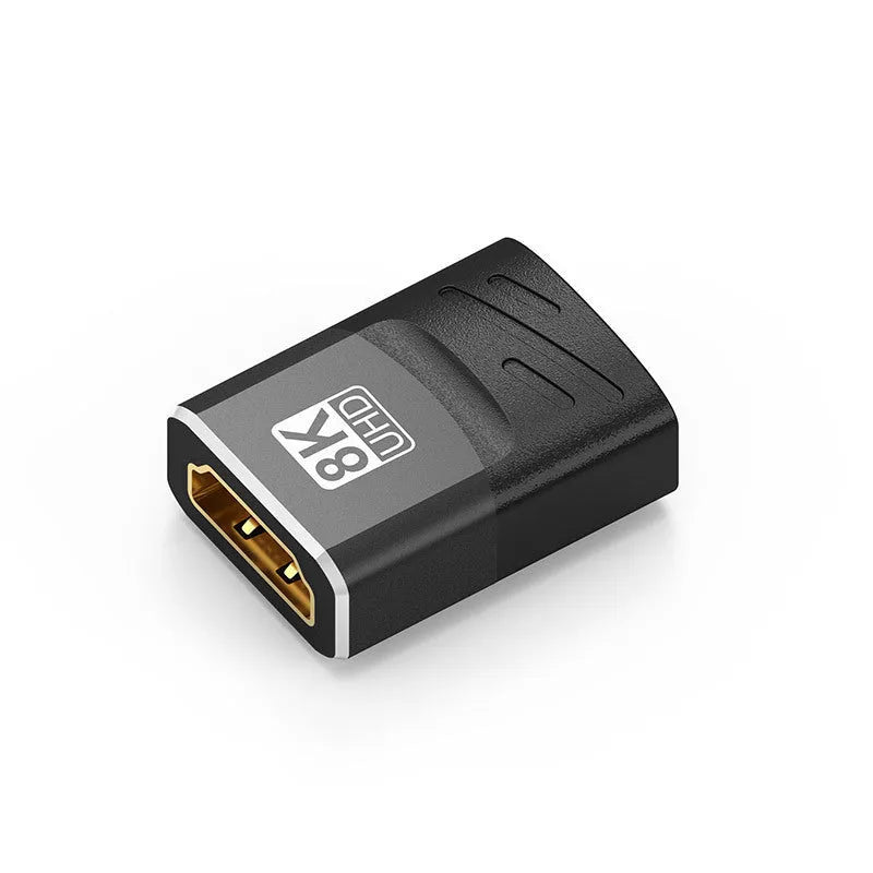 8K HDMI interface converter male to female with gold-plated connectors and PVC cable, 1m length