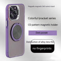 Apple compatible colorful 360 rotary magnetic adhesive bracket phone case with invisible stand for iPhone, graphite black