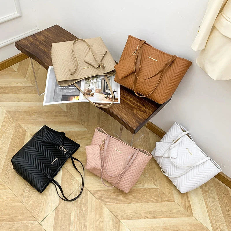 Women's retro wave pattern diamond plaid embroidered shoulder bag in various colours