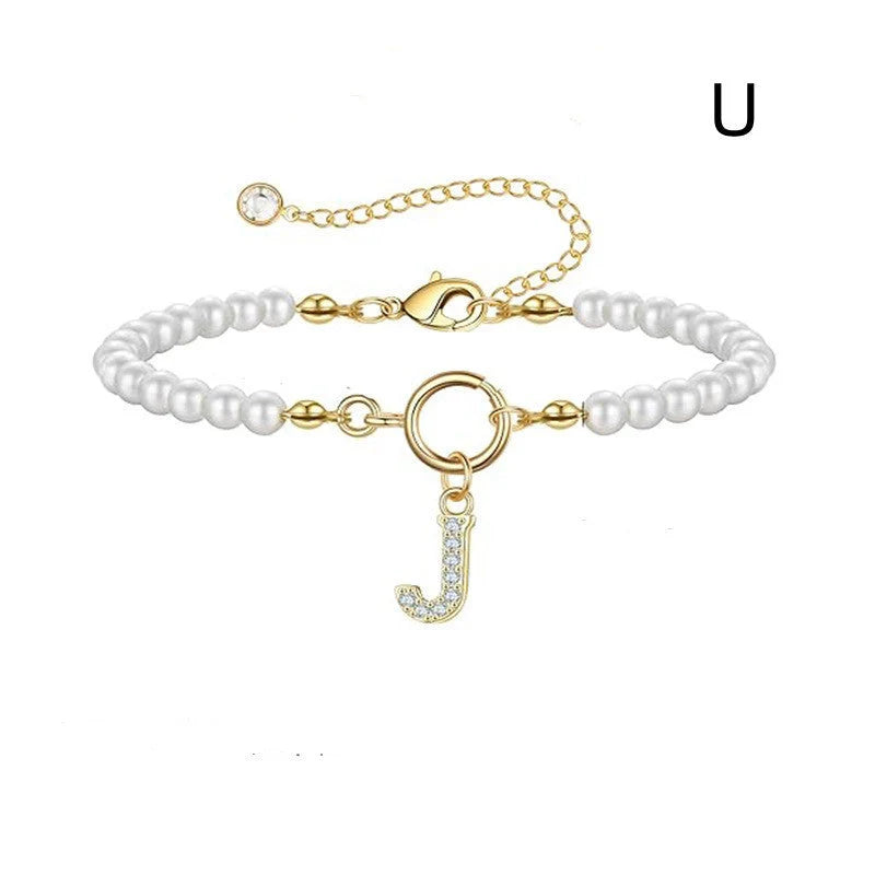 2024 personalised initial pearl bracelet for women with toggle clasp