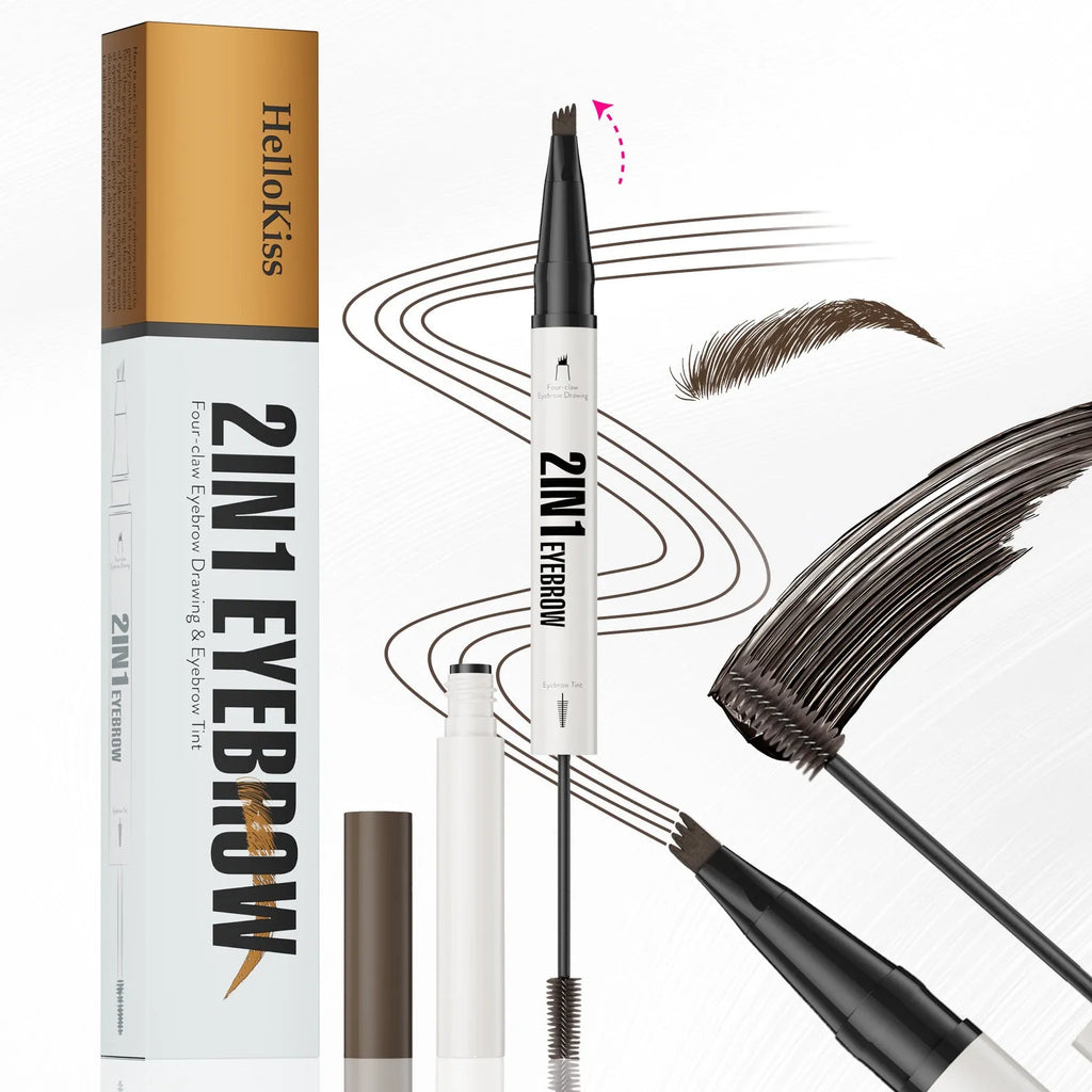 Two-in-one waterproof eyebrow cream in 5 shades with smudge-proof formula