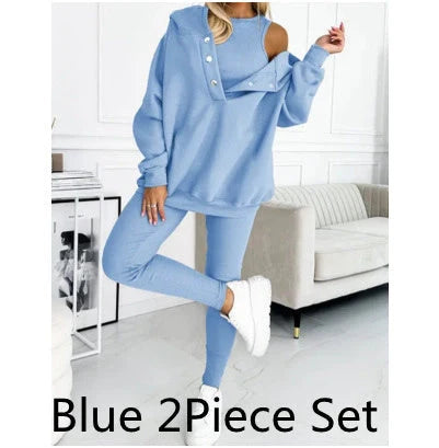 Women's solid colour vest hoodie and pants set in various colours and sizes