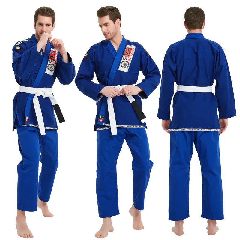 Adult anti-wear jiu-jitsu suit in black, 100% cotton training clothing for martial arts