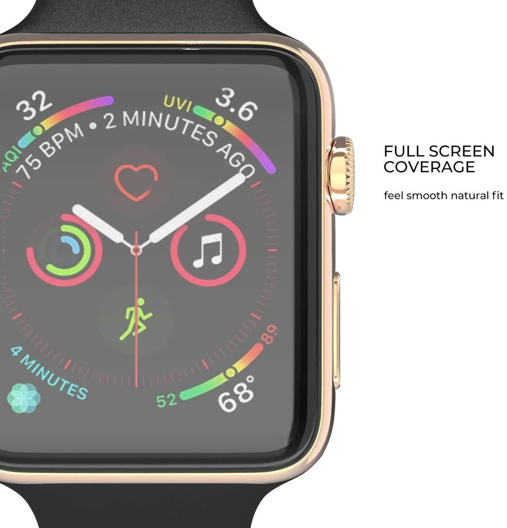 PMMA curved full screen protective film for Apple Watch in transparent black, multiple sizes available